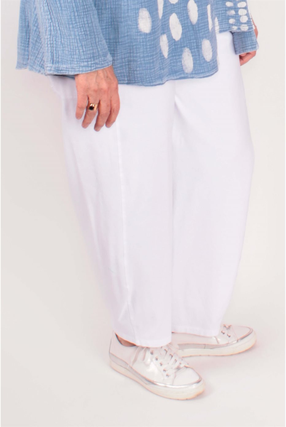 Pantalon lanterne blanc en coton 